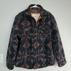 Jachs NY Southwestern Fleece Jacket Men's Size M Cabin Boho Hipster Indie Aztec